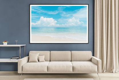 Tropical Beach with Blue Sky View Photograph Home Decor Premium Quality Poster Print Choose Your Sizes