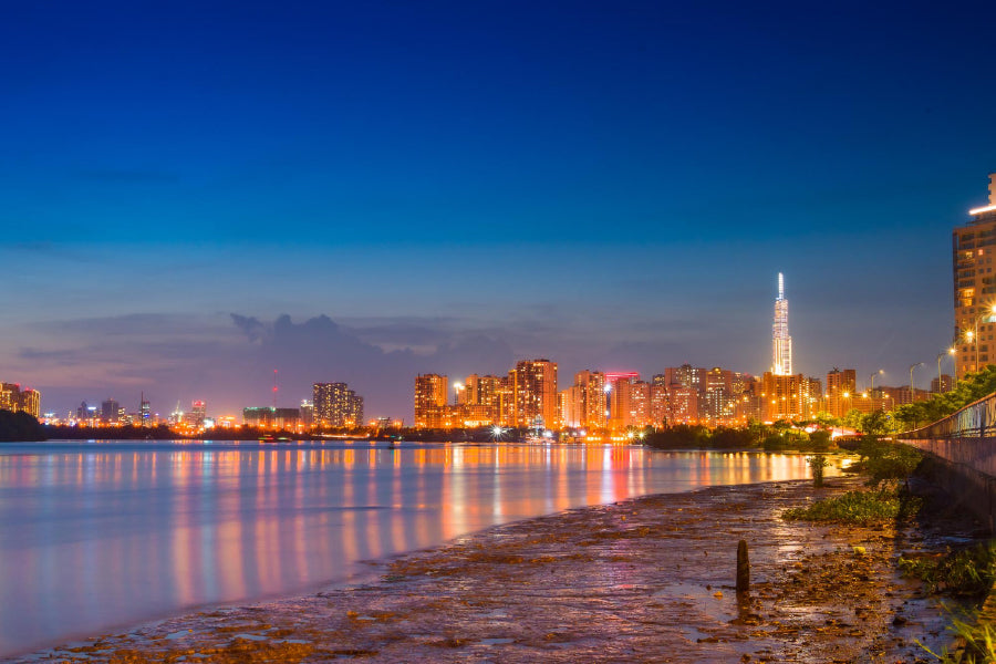 Ho Chi Minh City Night View Photograph Vietnam Print 100% Australian Made