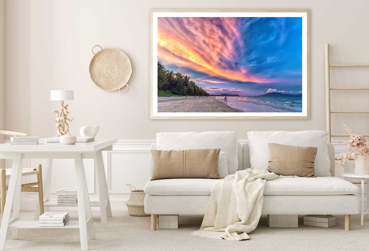 Cloudy Sunset Scenery Beach View Home Decor Premium Quality Poster Print Choose Your Sizes