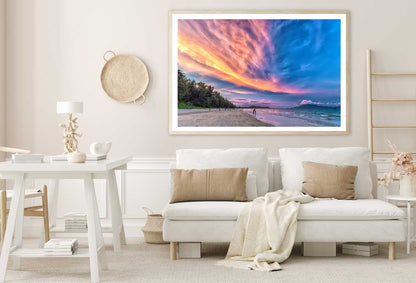 Cloudy Sunset Scenery Beach View Home Decor Premium Quality Poster Print Choose Your Sizes