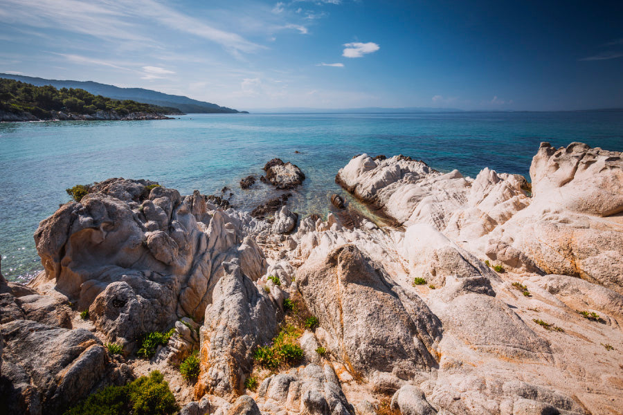 Rocks near Sea & Blue Sky View Photograph Print 100% Australian Made