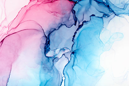 Pink & Blue Ink Abstract Design Home Decor Premium Quality Poster Print Choose Your Sizes