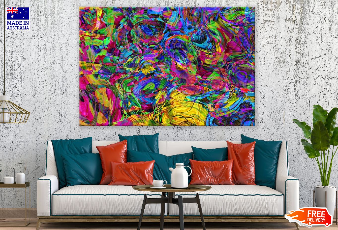 Colorful Abstract Design Print 100% Australian Made