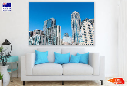 Skyscrapers in Downtown at Sky Photograph, USA Print 100% Australian Made