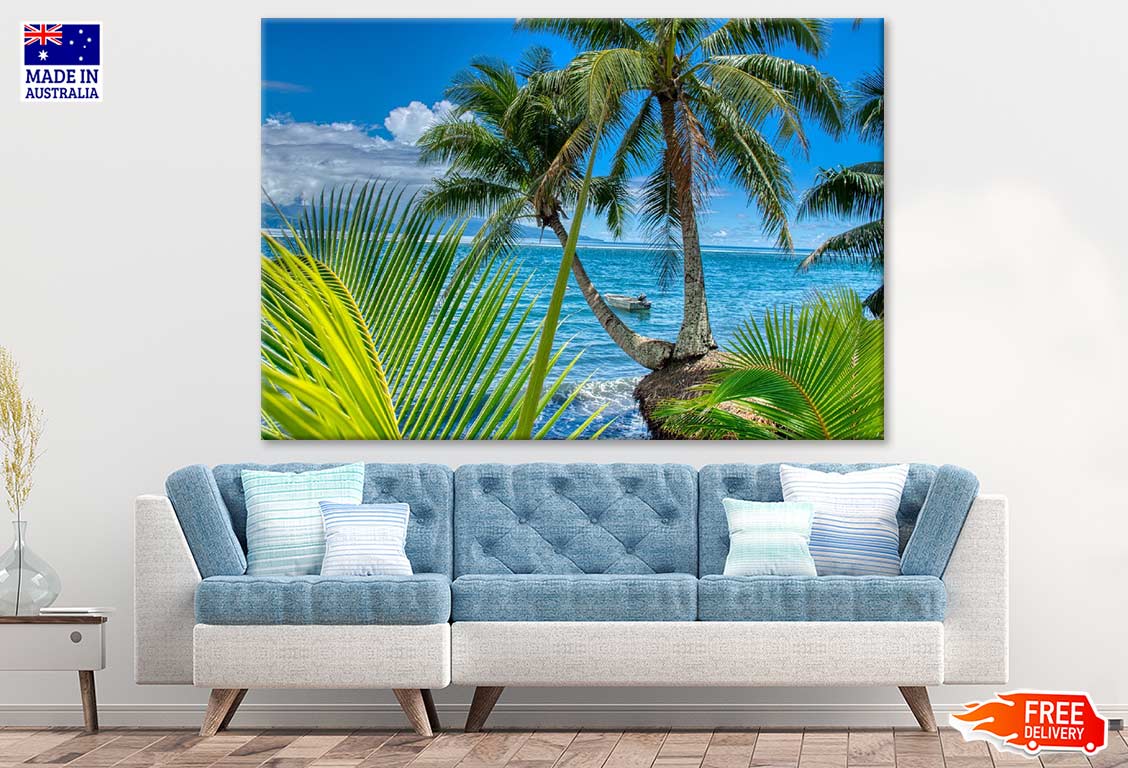 Palm Trees Near Sea Photograph Print 100% Australian Made