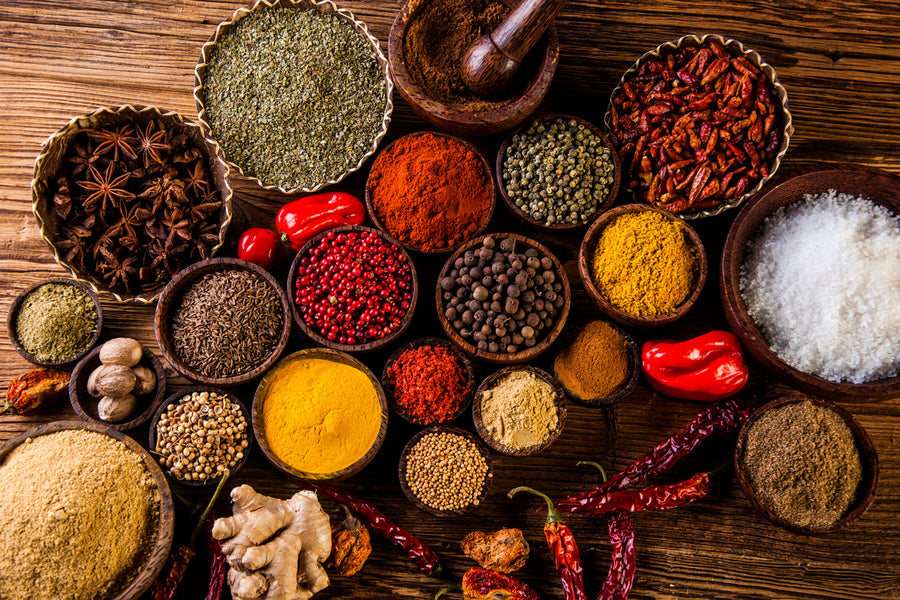 Traditional Oriental Spices in Bowls Photograph Print 100% Australian Made