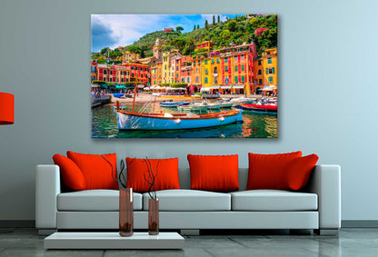 Bella Home Boats & Colorful Houses in Italy Print Canvas Ready to hang