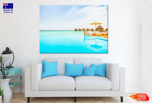 Sunlounger Maldives Island View Photograph Print 100% Australian Made
