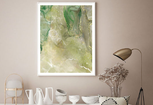 Green & Gold Lines Abstract Design Home Decor Premium Quality Poster Print Choose Your Sizes