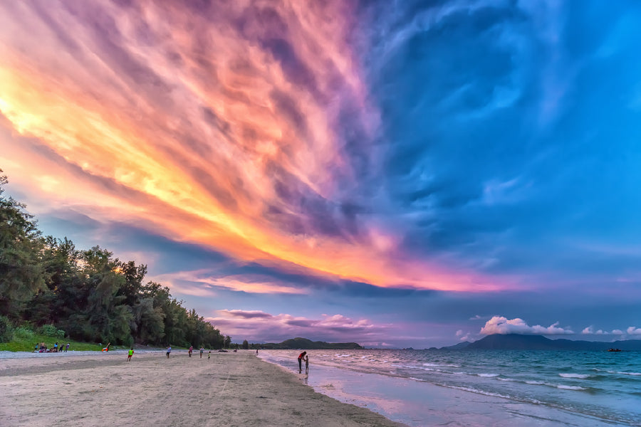 Cloudy Sunset Scenery Beach View Home Decor Premium Quality Poster Print Choose Your Sizes