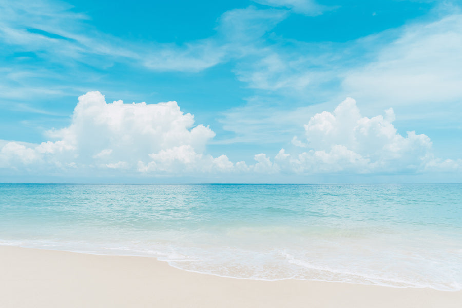 Tropical Beach with Blue Sky View Photograph Print 100% Australian Made
