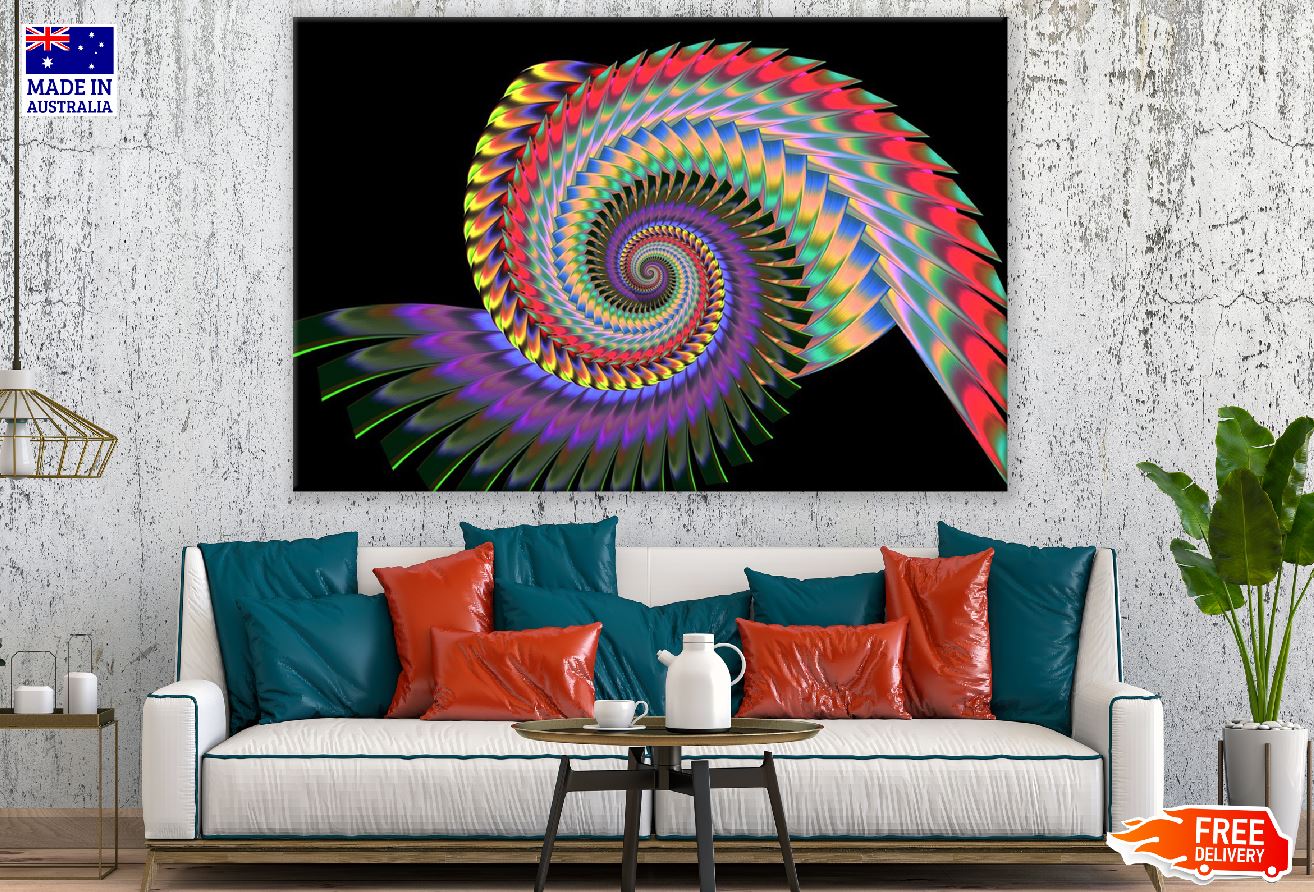 Colorful Ornament Spiral Abstract Design Print 100% Australian Made