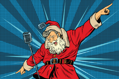 Santa Claus Singing Illustration Print 100% Australian Made