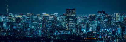 Panoramic Canvas Night View Photograph Tokyo Japan High Quality 100% Australian Made Wall Canvas Print Ready to Hang