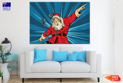 Santa Claus Singing Illustration Print 100% Australian Made