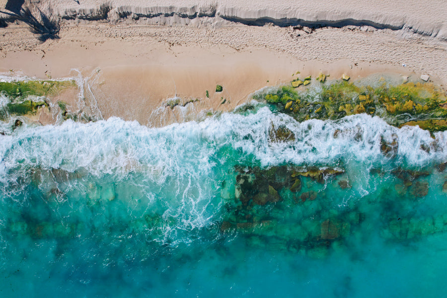 Cancun Mexico Beach & Blue Water View Photograph Home Decor Premium Quality Poster Print Choose Your Sizes