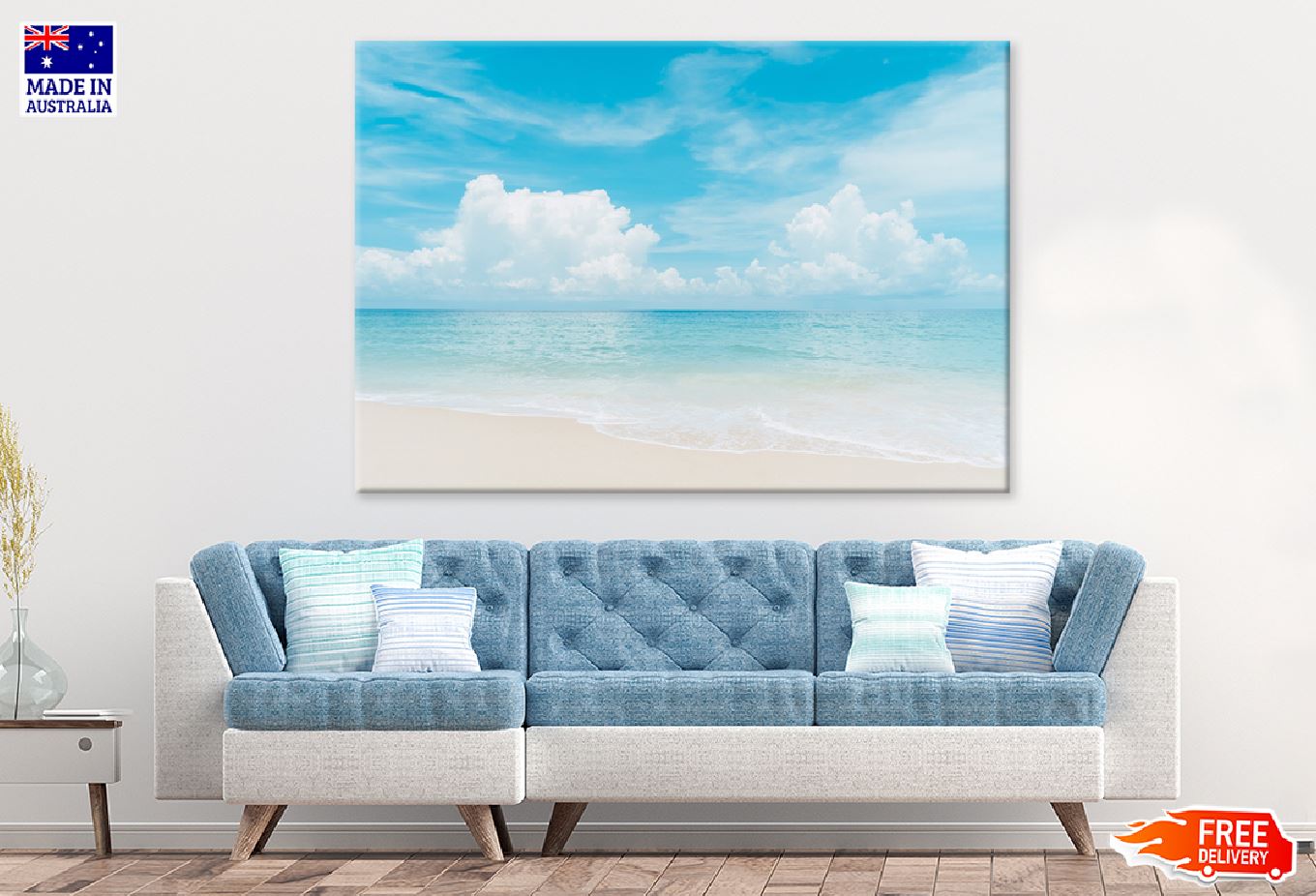 Tropical Beach with Blue Sky View Photograph Print 100% Australian Made