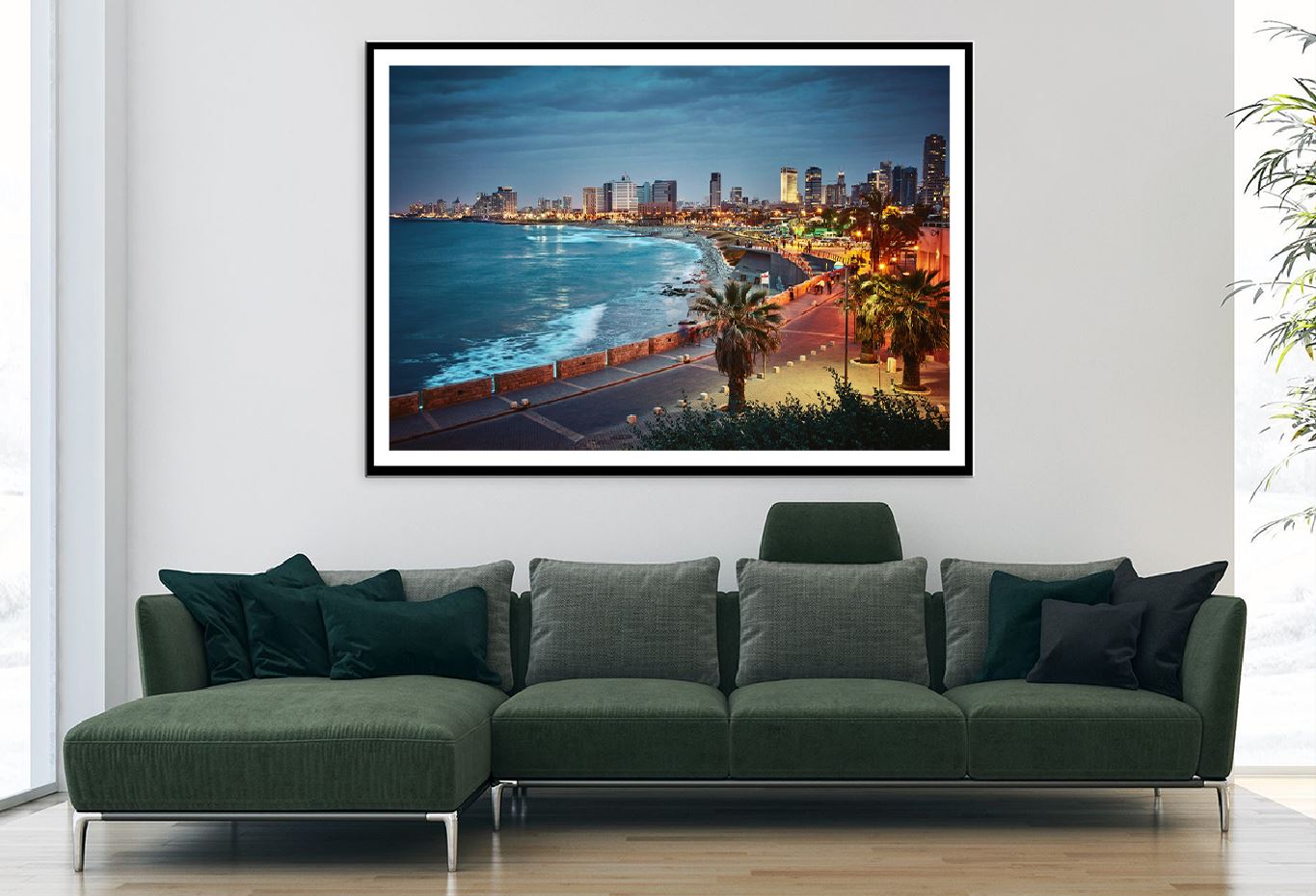 Tel Aviv Beach Night Scenery View Photograph Home Decor Premium Quality Poster Print Choose Your Sizes