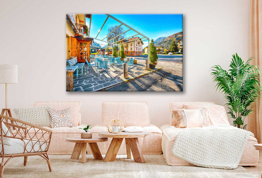 Bella Home Dolomites Sappada Village Autumn Scene Print Canvas Ready to hang