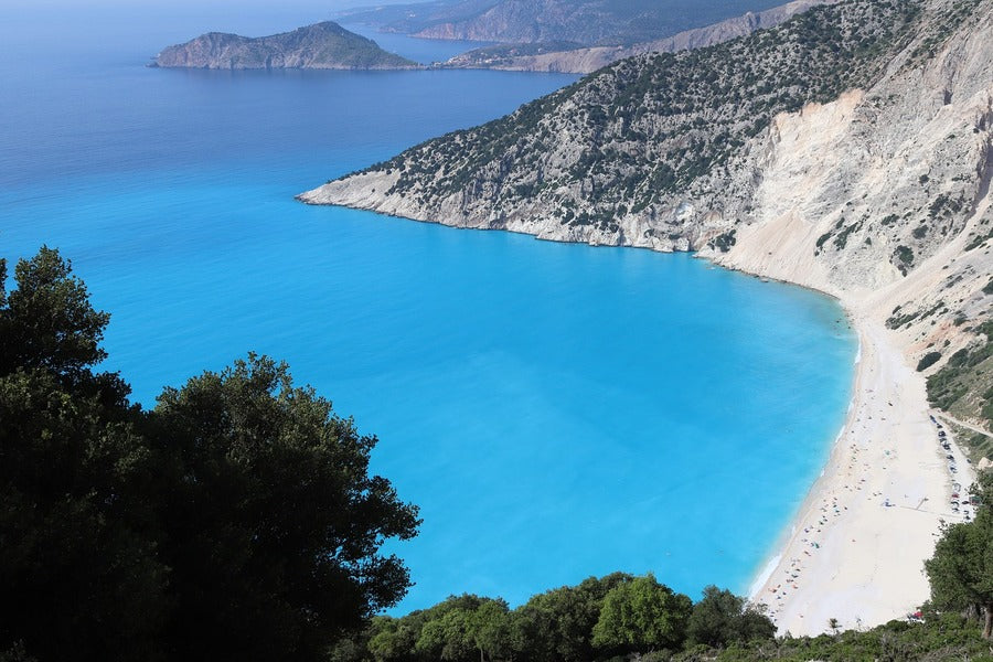 Myrtos Beach Aerial View Photograph Greece Print 100% Australian Made