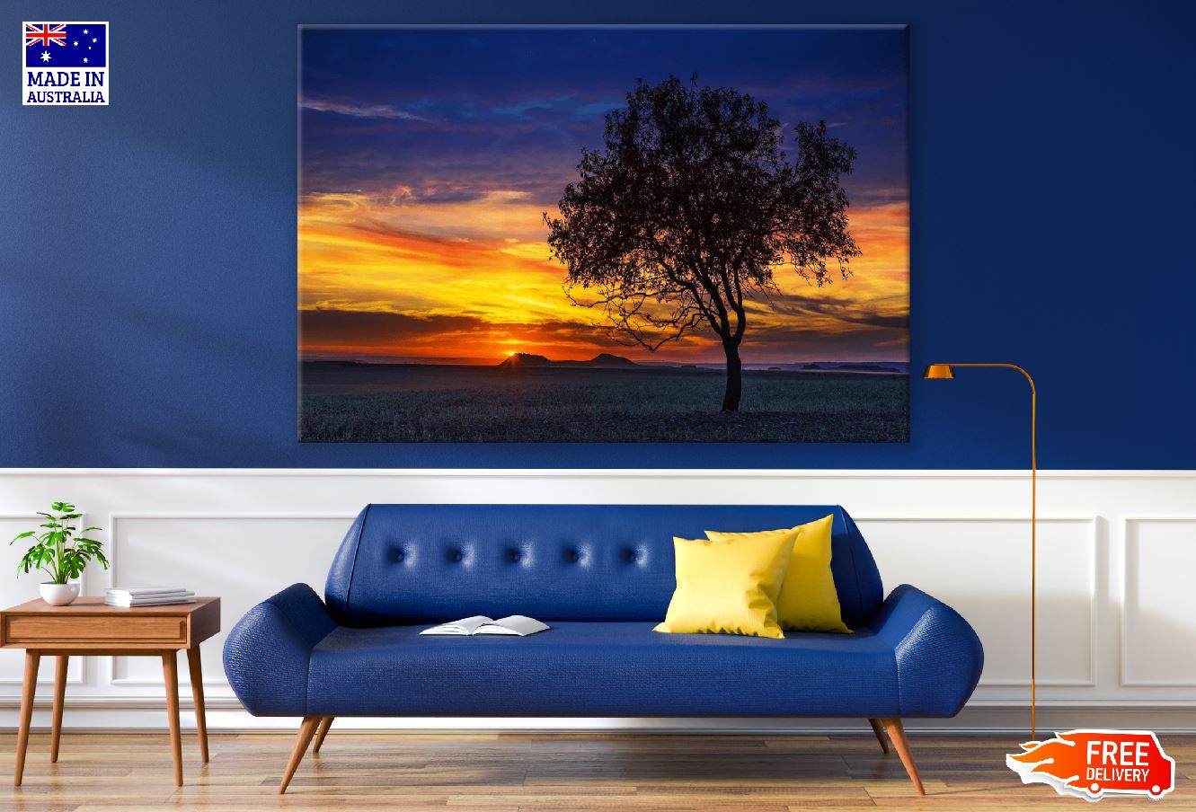 Alone Tree in the Sunset Photograph Print 100% Australian Made