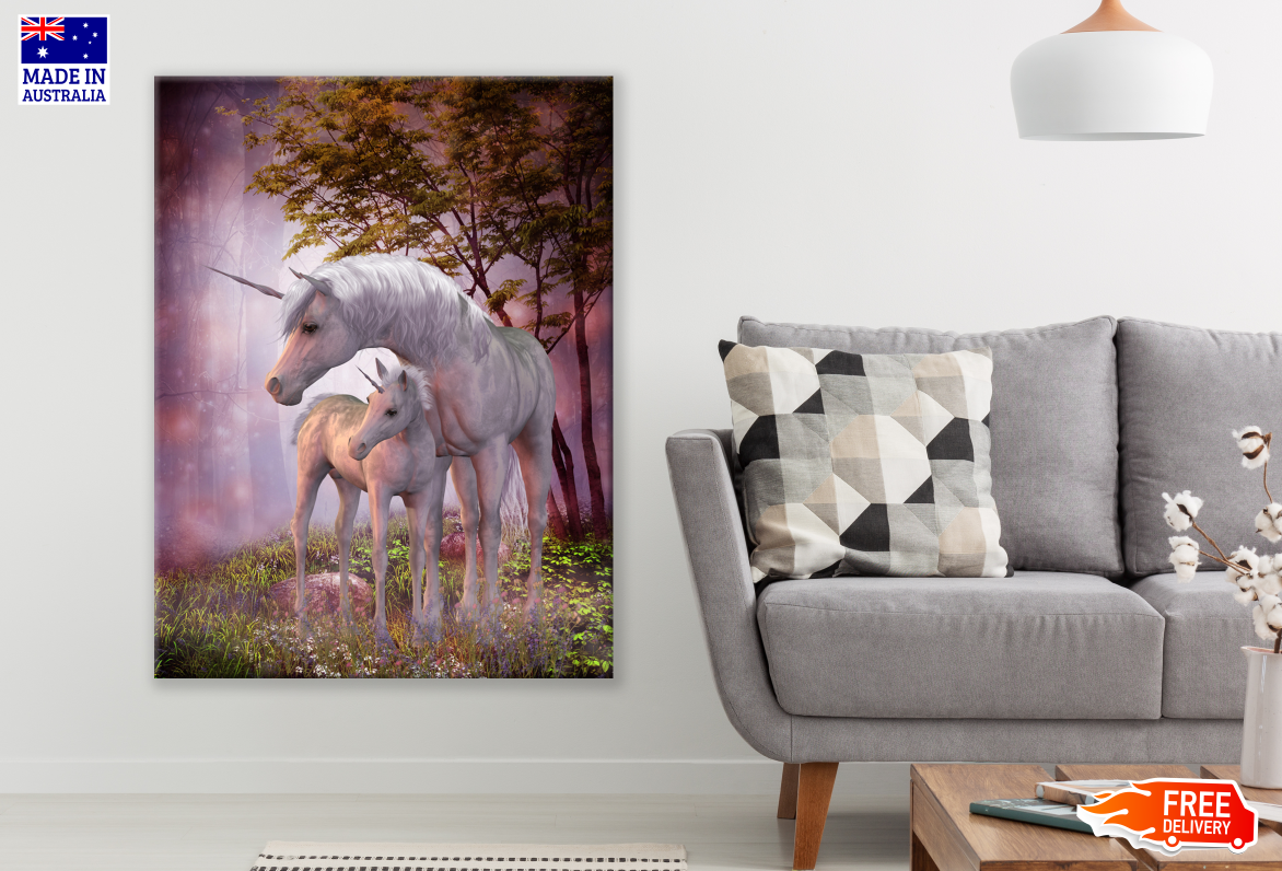 Unicorn Hoses Standing Painting Print 100% Australian Made