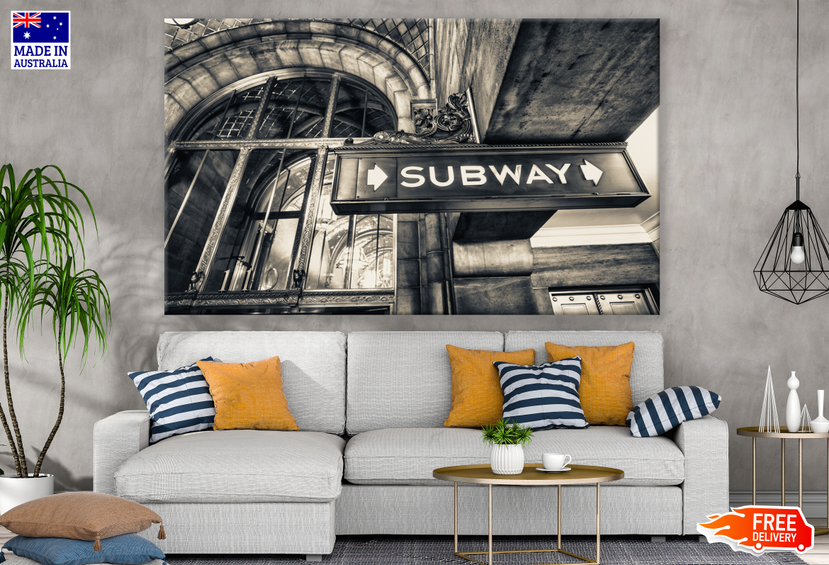 Subway Building B&W Photograph Print 100% Australian Made