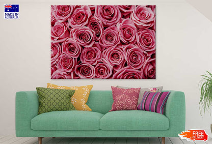 Pink Roses Flower Closeup View Photograph Print 100% Australian Made