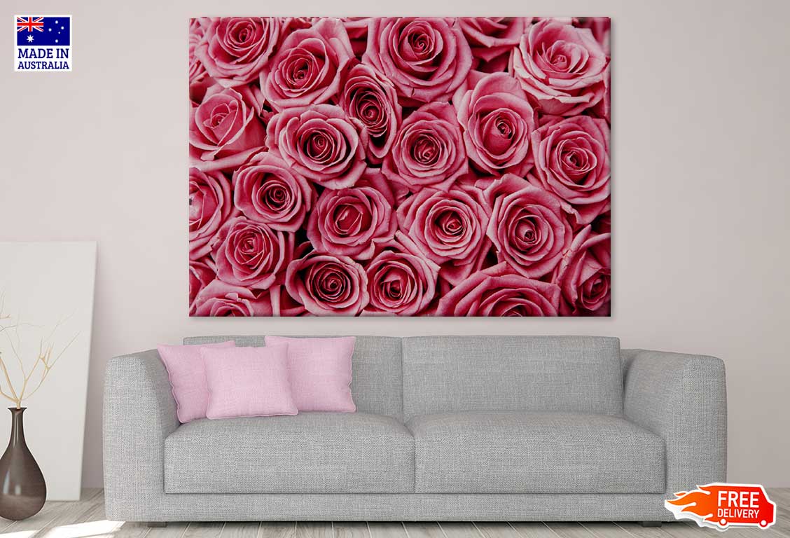 Pink Roses Flower Closeup View Photograph Print 100% Australian Made