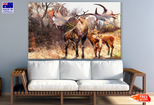 Abstract Deer Painting Design Print 100% Australian Made