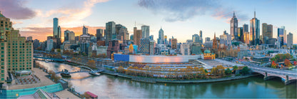 Panoramic Canvas City Skyline View High Quality 100% Australian made wall Canvas Print ready to hang