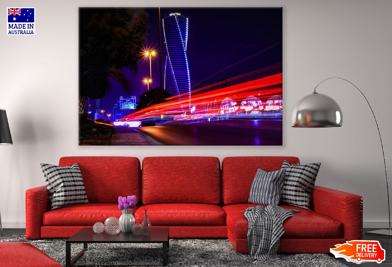 Riyadh City Night View Photograph, Saudi Arabia Print 100% Australian Made