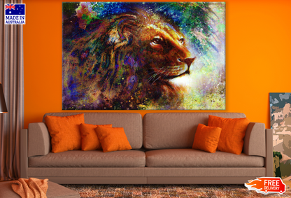 Abstract Lion Portrait Painting Print 100% Australian Made