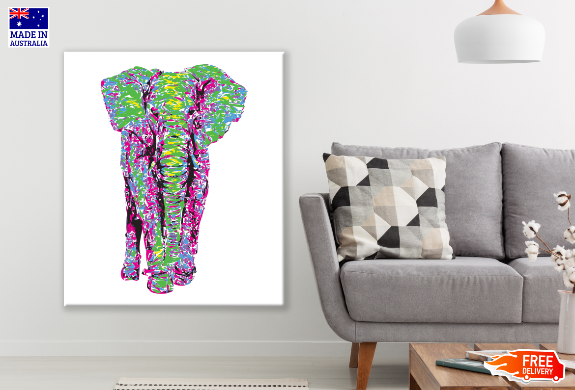 Colourful Elephant Watercolour Painting Print 100% Australian Made