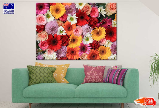 Colorful Flowers Closeup View Photograph Print 100% Australian Made