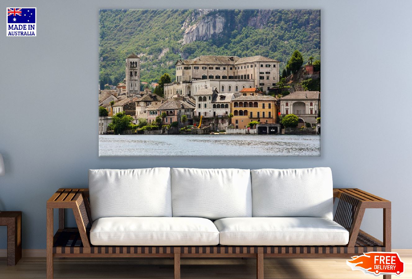 Isola San Giulio Island in Lake Orta Italy Print 100% Australian Made
