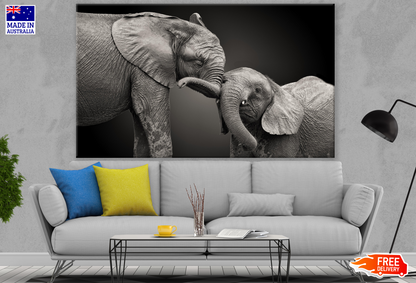 Elephants Love B&W Photograph Print 100% Australian Made