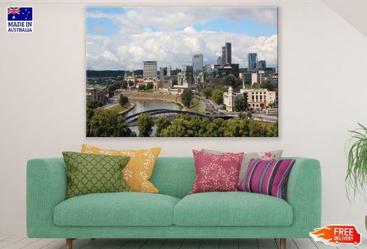 Vilnius City Aerial View Photograph Lithuania Print 100% Australian Made