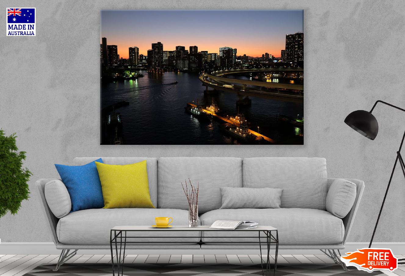 Twilight Zone, Cityscape & Bridge Night View Photograph Print 100% Australian Made
