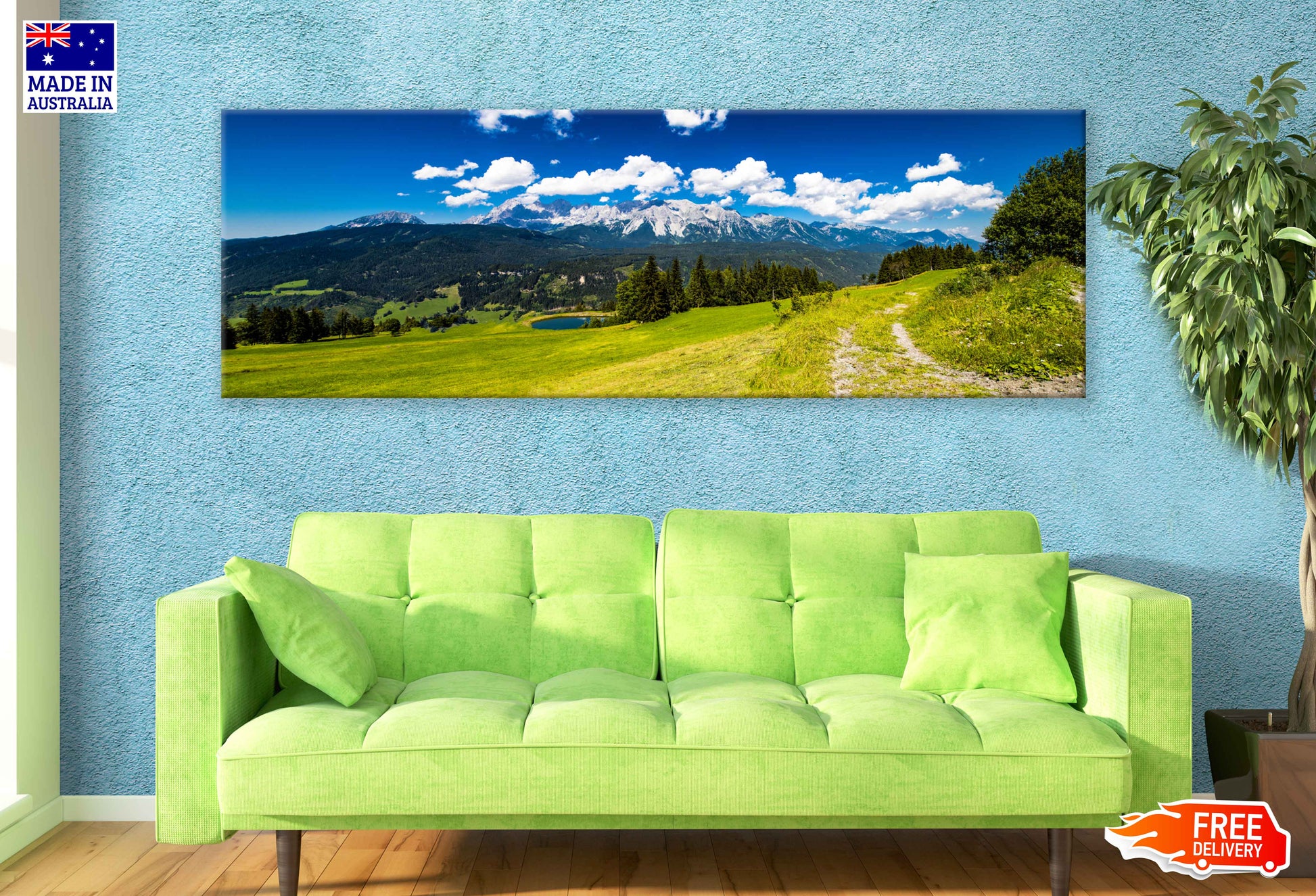 Panoramic Canvas Dachstein Landscape Scenery Photograph High Quality 100% Australian Made Wall Canvas Print Ready to Hang