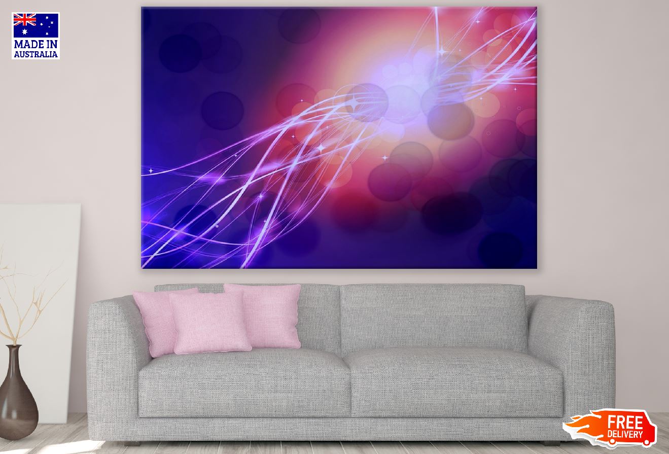 Pink Lines & Lights Digital Abstract Design Print 100% Australian Made