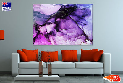 Pink Purple & Gold Fluid Abstract Design Print 100% Australian Made