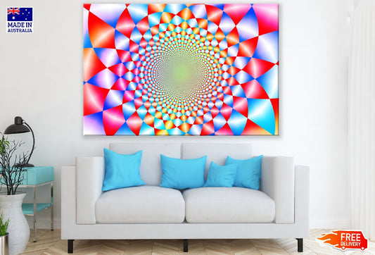 Pink Blue & Red Abstract Design Print 100% Australian Made