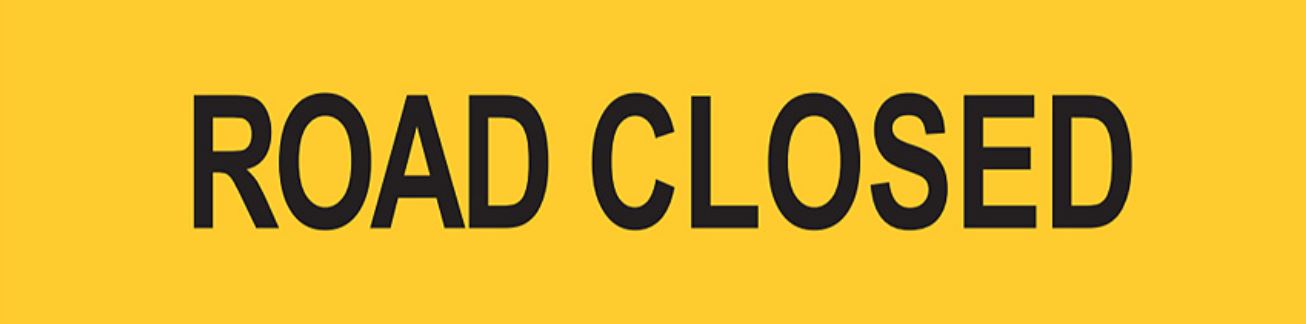 Road Closed 1200x300mm Multi-Message Sign Corflute, Class 1 Diamond Grade