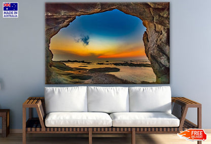 Beach Cave in Sunset Print 100% Australian Made