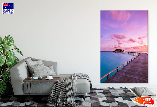 Maldives Villa on Sea Sunset View Photograph Print 100% Australian Made