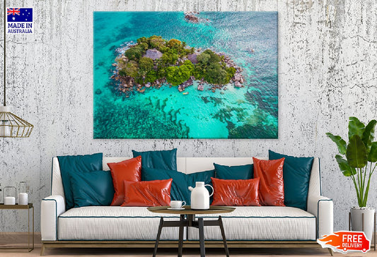 Praslin Island Aerial Photograph Seychelles Print 100% Australian Made