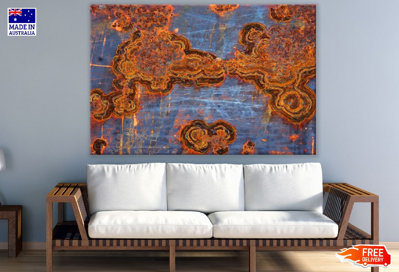 Orange Gold Abstract Design Print 100% Australian Made