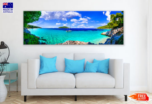 Panoramic Canvas Stunning Sea Scenery Photograph High Quality 100% Australian made wall Canvas Print ready to hang