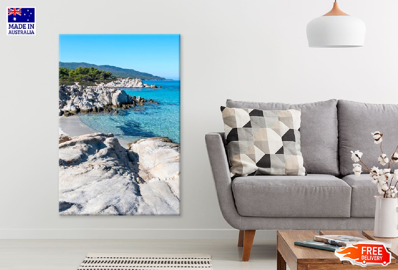 Rocky Coast Aegean Sea Photograph Print 100% Australian Made